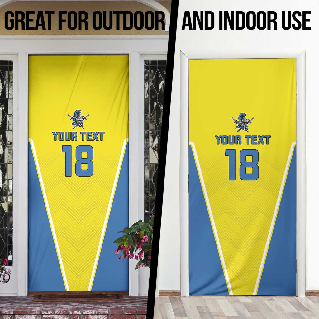 Custom West Knights of Yorkshire Door Cover Skate Hard Hit Harder Yellow Version - Wonder Print Shop