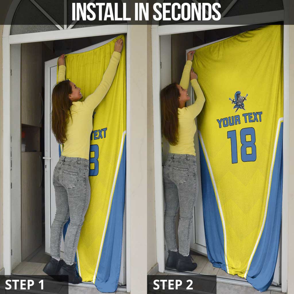 Custom West Knights of Yorkshire Door Cover Skate Hard Hit Harder Yellow Version - Wonder Print Shop
