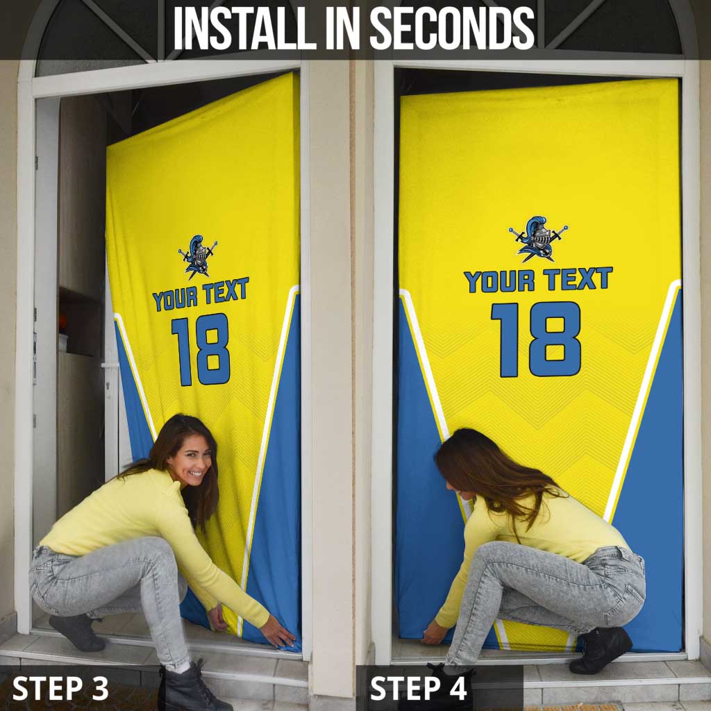 Custom West Knights of Yorkshire Door Cover Skate Hard Hit Harder Yellow Version - Wonder Print Shop