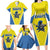 Custom West Knights of Yorkshire Family Matching Long Sleeve Bodycon Dress and Hawaiian Shirt Skate Hard Hit Harder Yellow Version - Wonder Print Shop