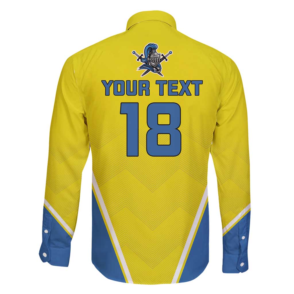 Custom West Knights of Yorkshire Family Matching Long Sleeve Bodycon Dress and Hawaiian Shirt Skate Hard Hit Harder Yellow Version - Wonder Print Shop