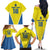 Custom West Knights of Yorkshire Family Matching Off The Shoulder Long Sleeve Dress and Hawaiian Shirt Skate Hard Hit Harder Yellow Version - Wonder Print Shop