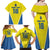 Custom West Knights of Yorkshire Family Matching Off Shoulder Maxi Dress and Hawaiian Shirt Skate Hard Hit Harder Yellow Version - Wonder Print Shop