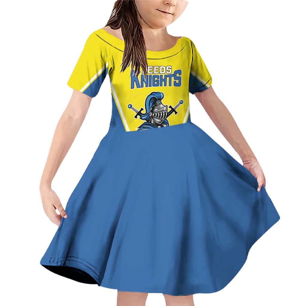 Custom West Knights of Yorkshire Family Matching Off Shoulder Short Dress and Hawaiian Shirt Skate Hard Hit Harder Yellow Version - Wonder Print Shop