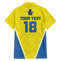 Custom West Knights of Yorkshire Family Matching Off Shoulder Short Dress and Hawaiian Shirt Skate Hard Hit Harder Yellow Version - Wonder Print Shop