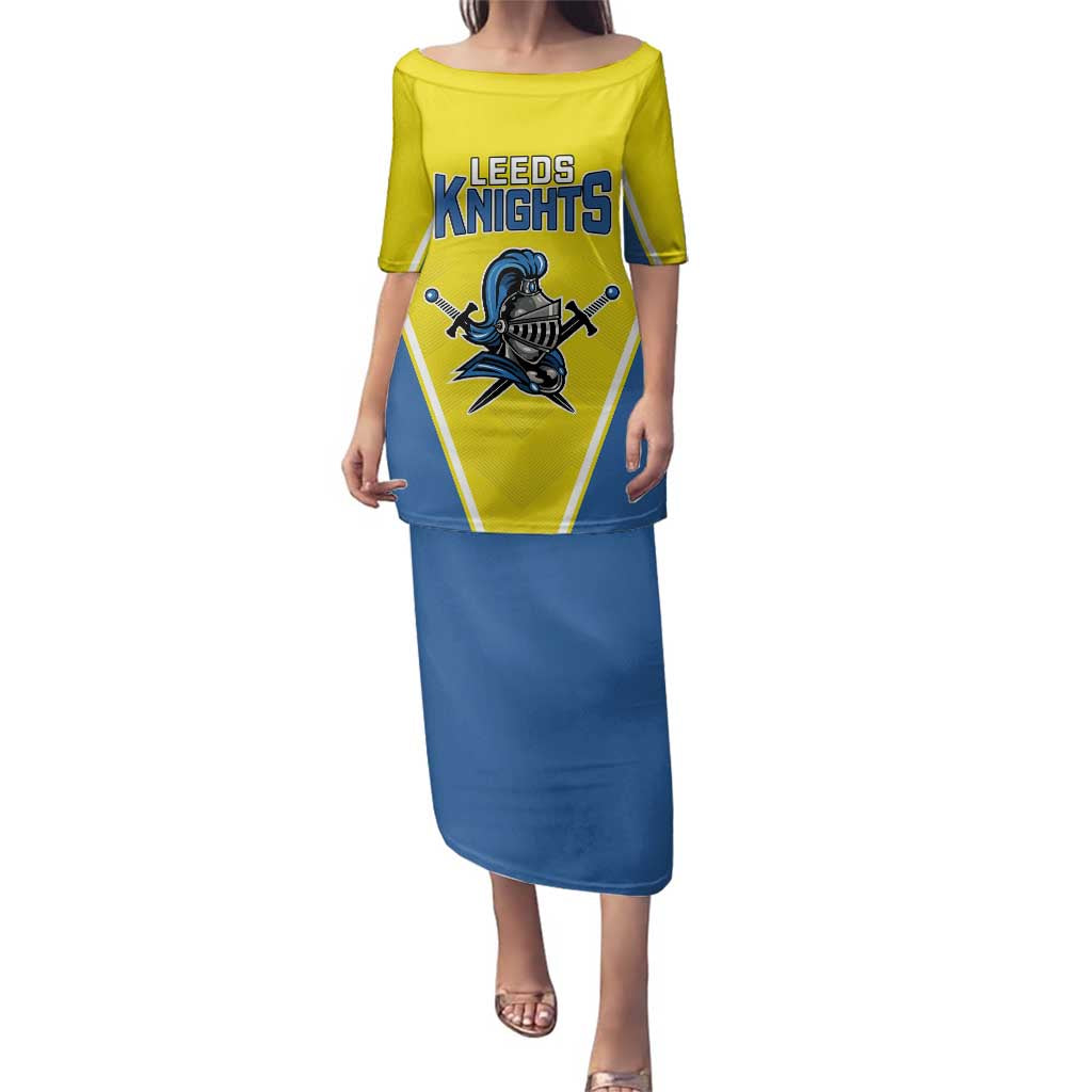 Custom West Knights of Yorkshire Family Matching Puletasi and Hawaiian Shirt Skate Hard Hit Harder Yellow Version - Wonder Print Shop