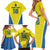 Custom West Knights of Yorkshire Family Matching Short Sleeve Bodycon Dress and Hawaiian Shirt Skate Hard Hit Harder Yellow Version - Wonder Print Shop