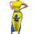 Custom West Knights of Yorkshire Family Matching Short Sleeve Bodycon Dress and Hawaiian Shirt Skate Hard Hit Harder Yellow Version - Wonder Print Shop