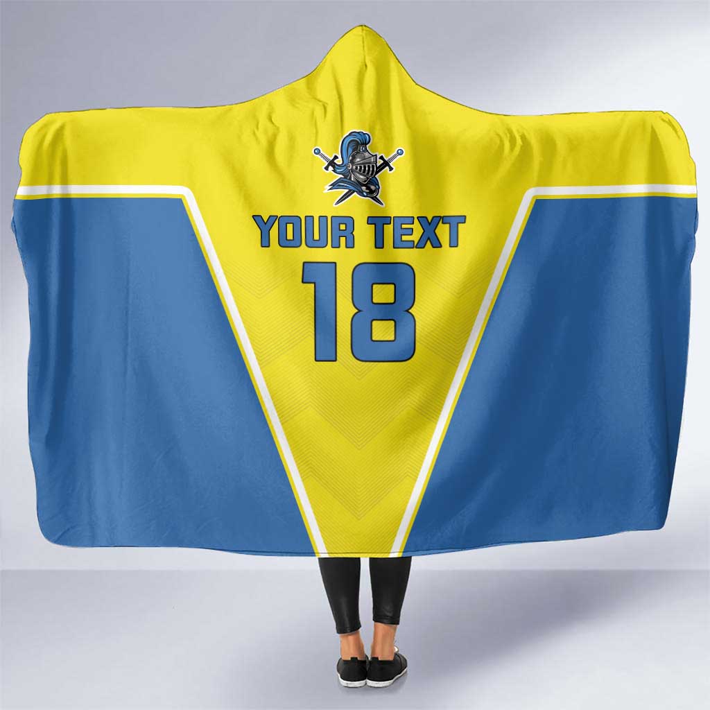 Custom West Knights of Yorkshire Hooded Blanket Skate Hard Hit Harder Yellow Version - Wonder Print Shop