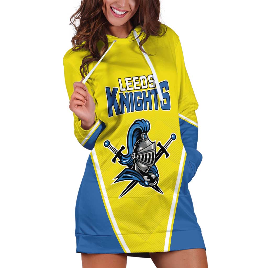 Custom West Knights of Yorkshire Hoodie Dress Skate Hard Hit Harder Yellow Version - Wonder Print Shop