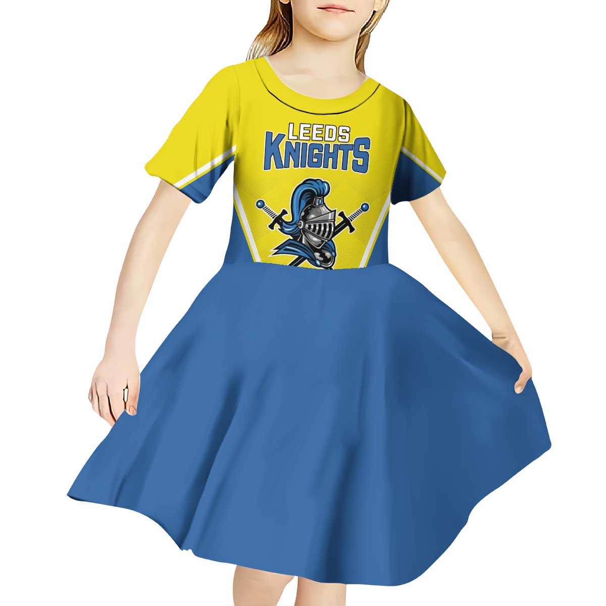 Custom West Knights of Yorkshire Kid Short Sleeve Dress Skate Hard Hit Harder Yellow Version - Wonder Print Shop