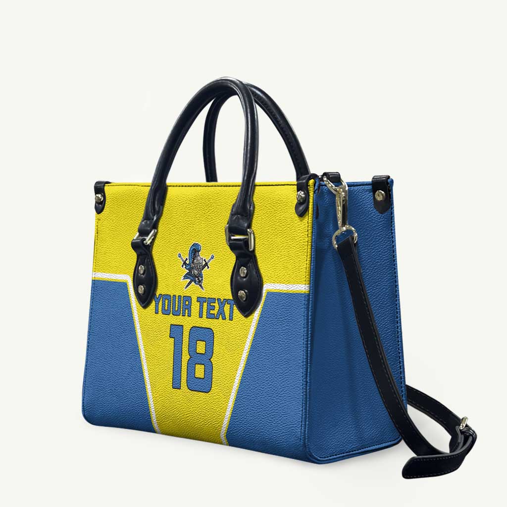 Custom West Knights of Yorkshire Leather Bag Skate Hard Hit Harder Yellow Version - Wonder Print Shop