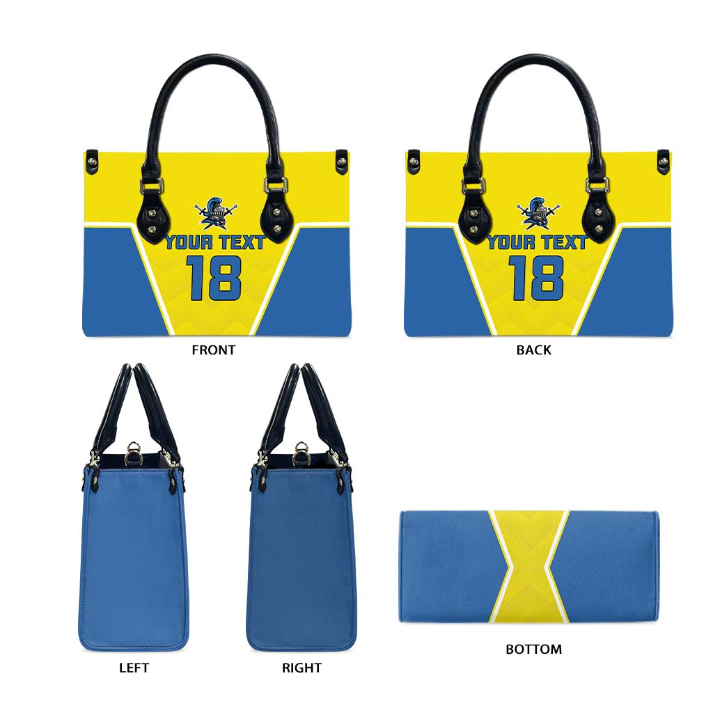 Custom West Knights of Yorkshire Leather Bag Skate Hard Hit Harder Yellow Version - Wonder Print Shop