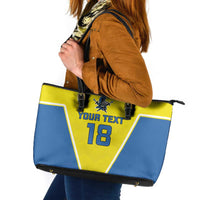 Custom West Knights of Yorkshire Leather Tote Bag Skate Hard Hit Harder Yellow Version - Wonder Print Shop