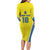 Custom West Knights of Yorkshire Long Sleeve Bodycon Dress Skate Hard Hit Harder Yellow Version - Wonder Print Shop