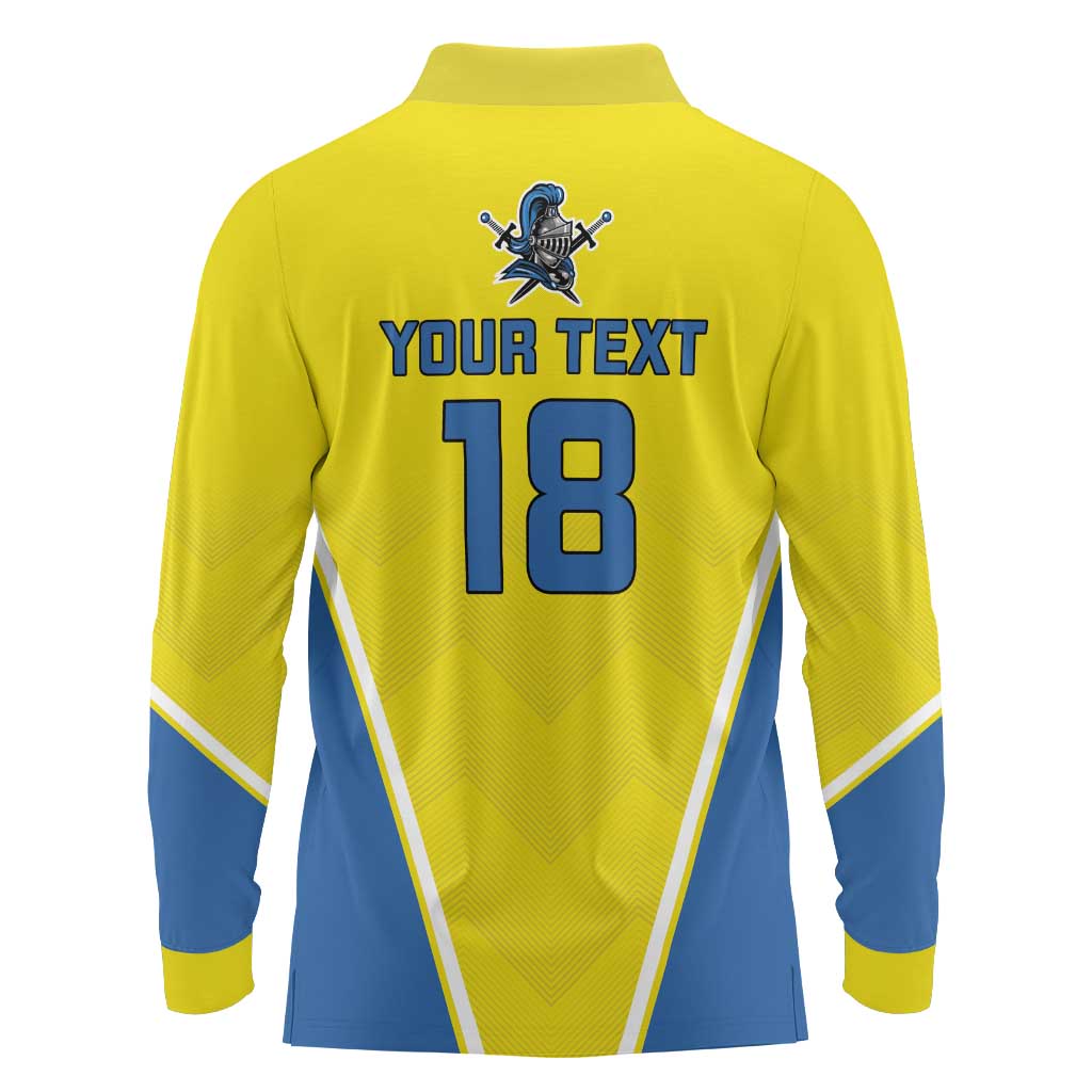 Custom West Knights of Yorkshire Long Sleeve Polo Shirt Skate Hard Hit Harder Yellow Version - Wonder Print Shop