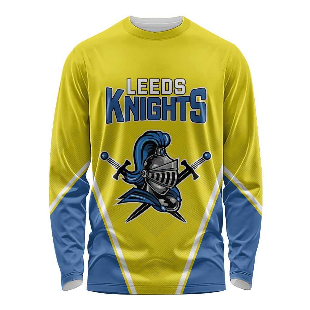 Custom West Knights of Yorkshire Long Sleeve Shirt Skate Hard Hit Harder Yellow Version - Wonder Print Shop