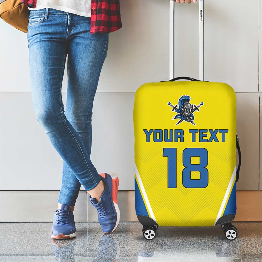 Custom West Knights of Yorkshire Luggage Cover Skate Hard Hit Harder Yellow Version - Wonder Print Shop