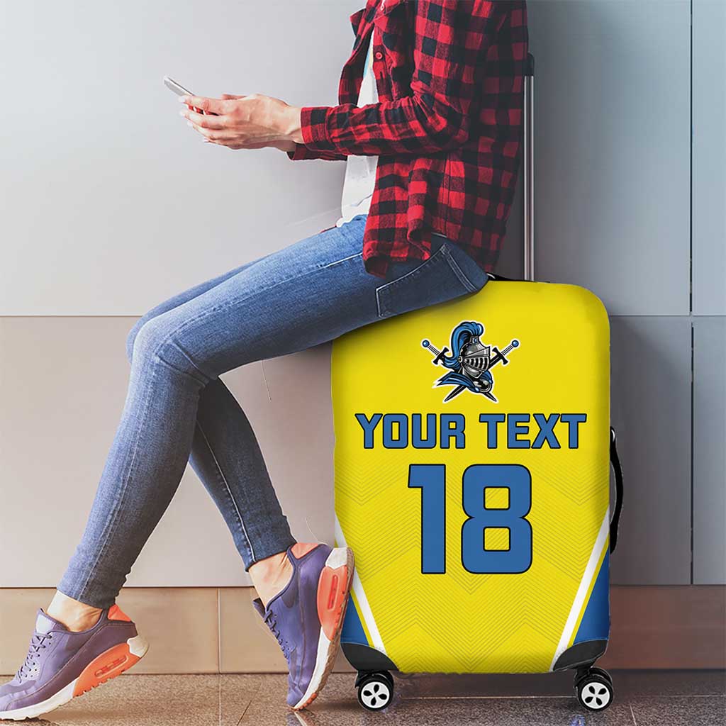 Custom West Knights of Yorkshire Luggage Cover Skate Hard Hit Harder Yellow Version - Wonder Print Shop