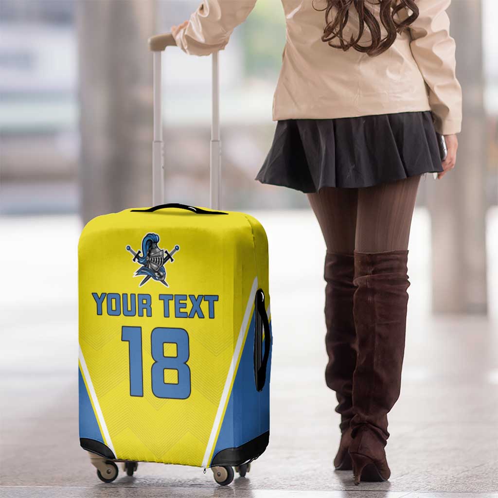 Custom West Knights of Yorkshire Luggage Cover Skate Hard Hit Harder Yellow Version - Wonder Print Shop