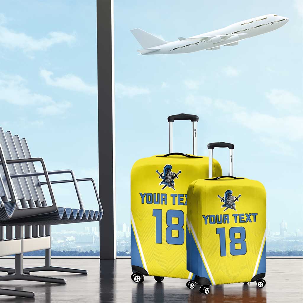 Custom West Knights of Yorkshire Luggage Cover Skate Hard Hit Harder Yellow Version - Wonder Print Shop
