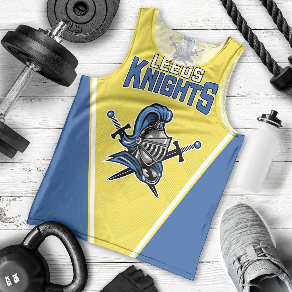 Custom West Knights of Yorkshire Men Tank Top Skate Hard Hit Harder Yellow Version - Wonder Print Shop