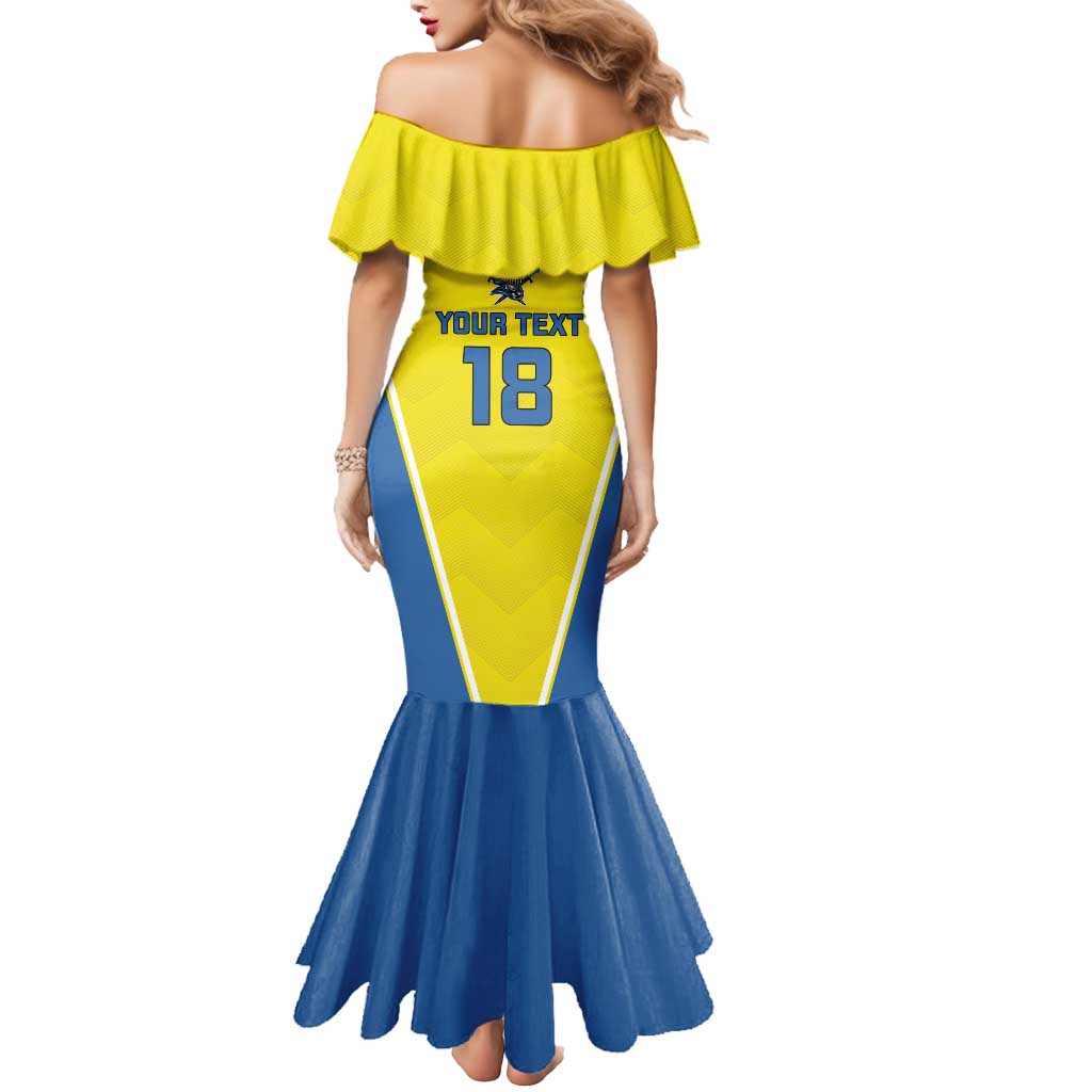 Custom West Knights of Yorkshire Mermaid Dress Skate Hard Hit Harder Yellow Version - Wonder Print Shop