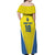 Custom West Knights of Yorkshire Off Shoulder Maxi Dress Skate Hard Hit Harder Yellow Version - Wonder Print Shop