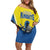 Custom West Knights of Yorkshire Off Shoulder Short Dress Skate Hard Hit Harder Yellow Version - Wonder Print Shop