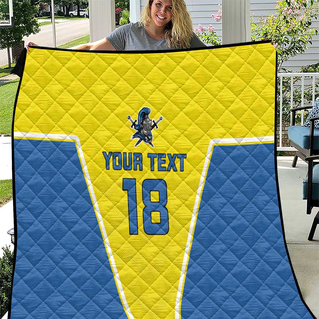 Custom West Knights of Yorkshire Quilt Skate Hard Hit Harder Yellow Version - Wonder Print Shop