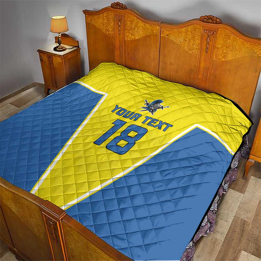 Custom West Knights of Yorkshire Quilt Skate Hard Hit Harder Yellow Version - Wonder Print Shop