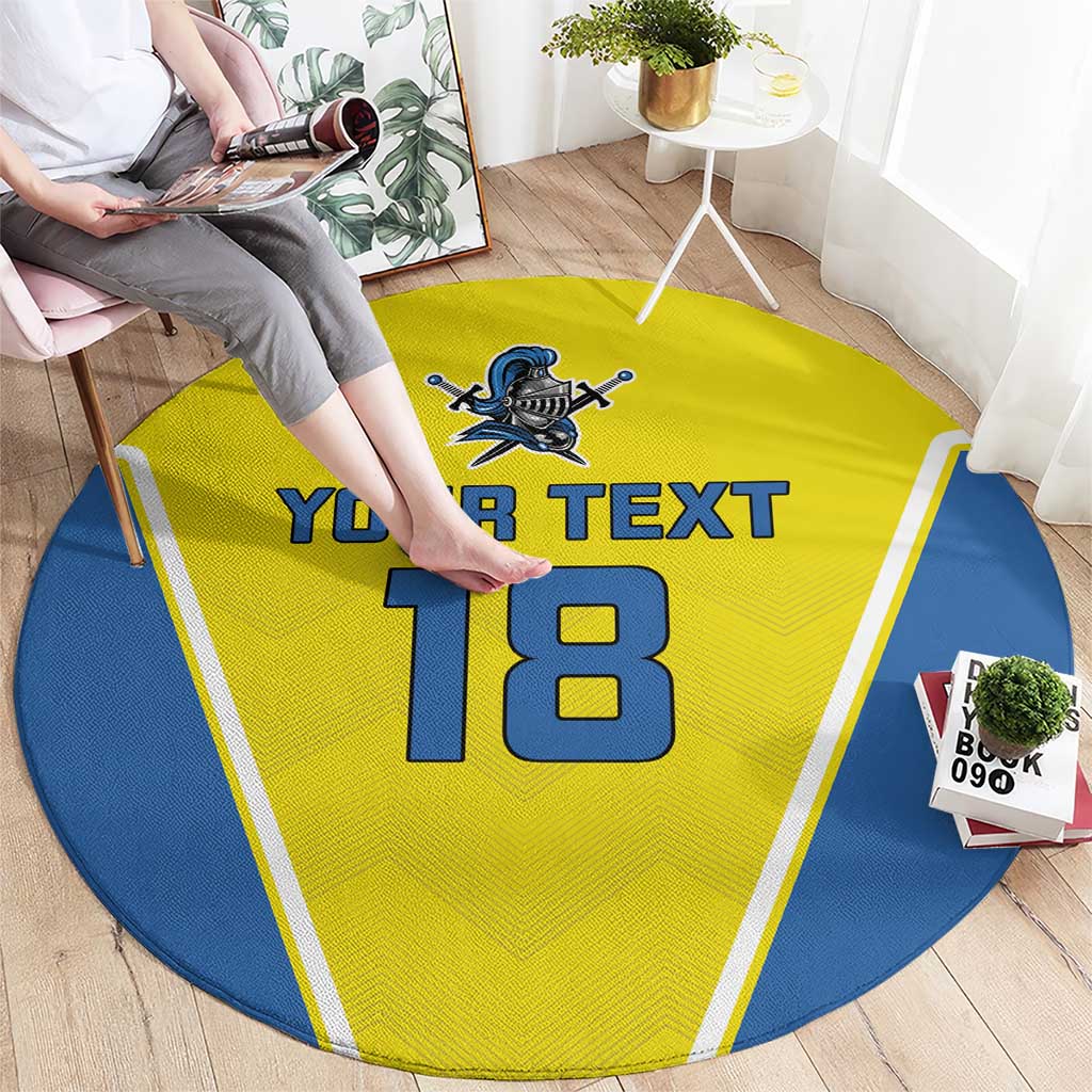 Custom West Knights of Yorkshire Round Carpet Skate Hard Hit Harder Yellow Version - Wonder Print Shop