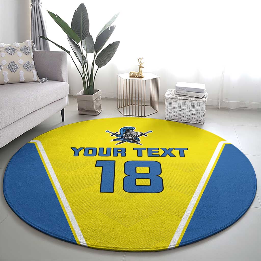 Custom West Knights of Yorkshire Round Carpet Skate Hard Hit Harder Yellow Version - Wonder Print Shop