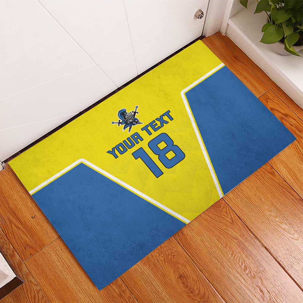 Custom West Knights of Yorkshire Rubber Doormat Skate Hard Hit Harder Yellow Version - Wonder Print Shop