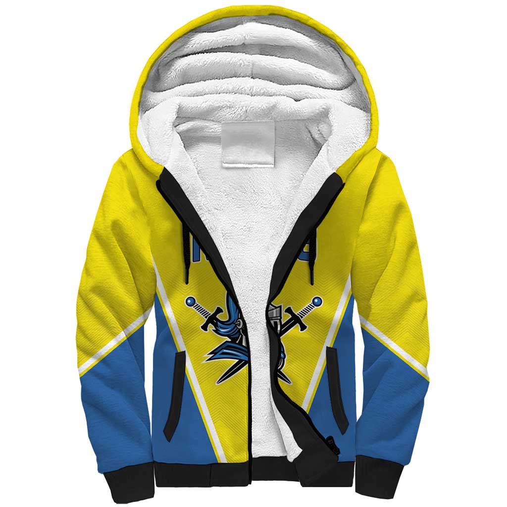 Custom West Knights of Yorkshire Sherpa Hoodie Skate Hard Hit Harder Yellow Version - Wonder Print Shop