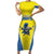 Custom West Knights of Yorkshire Short Sleeve Bodycon Dress Skate Hard Hit Harder Yellow Version - Wonder Print Shop