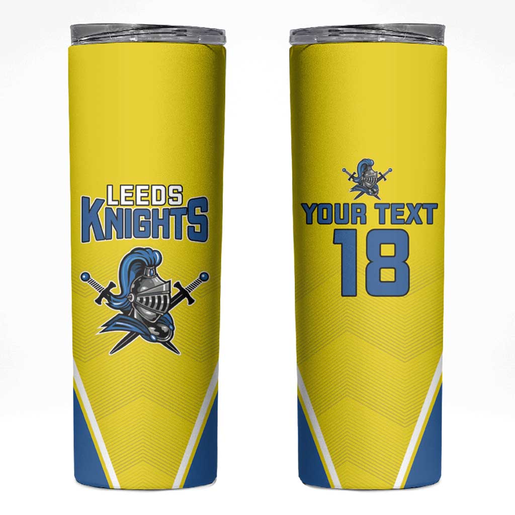 Custom West Knights of Yorkshire Skinny Tumbler Skate Hard Hit Harder Yellow Version - Wonder Print Shop