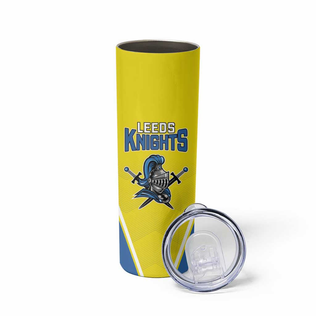 Custom West Knights of Yorkshire Skinny Tumbler Skate Hard Hit Harder Yellow Version - Wonder Print Shop