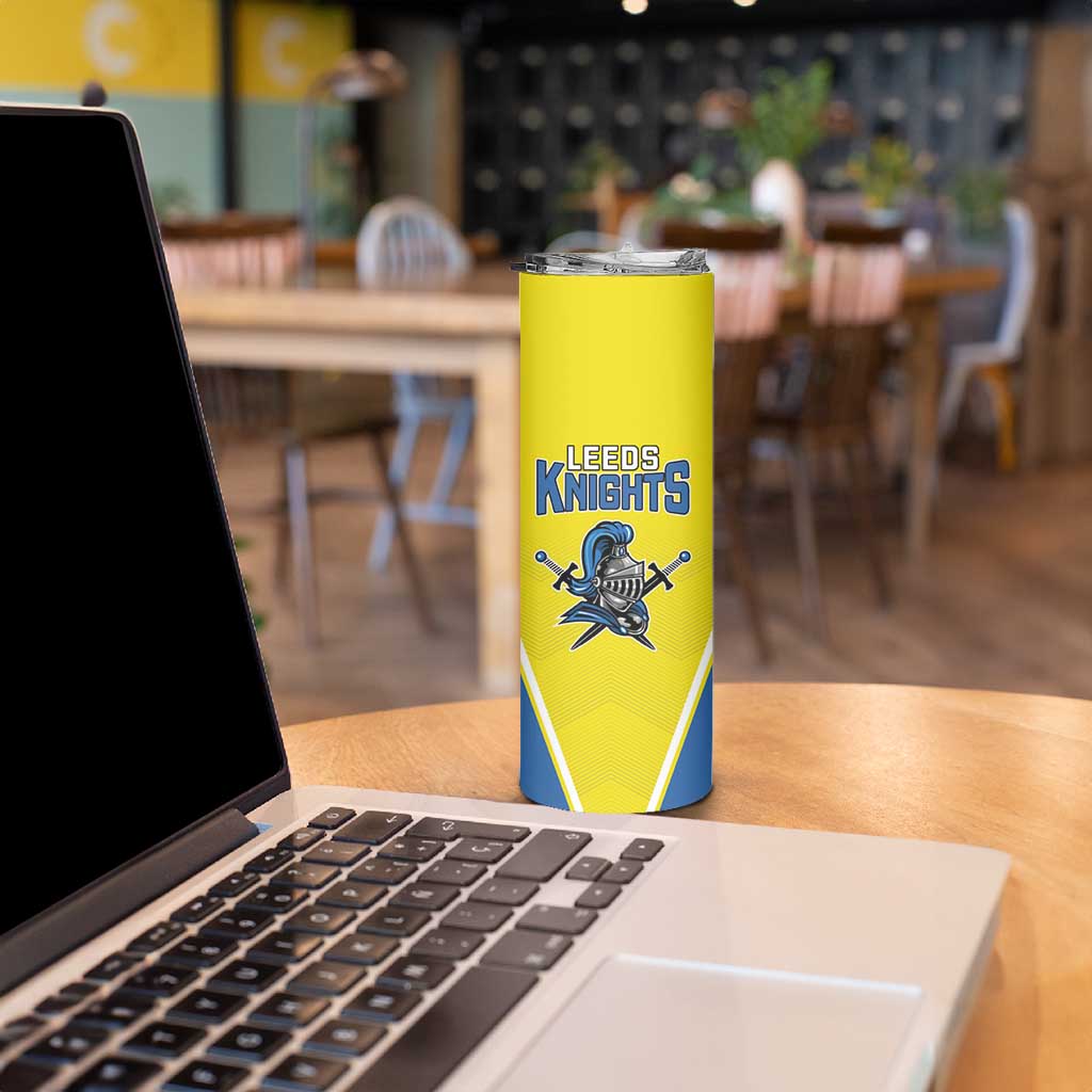 Custom West Knights of Yorkshire Skinny Tumbler Skate Hard Hit Harder Yellow Version - Wonder Print Shop