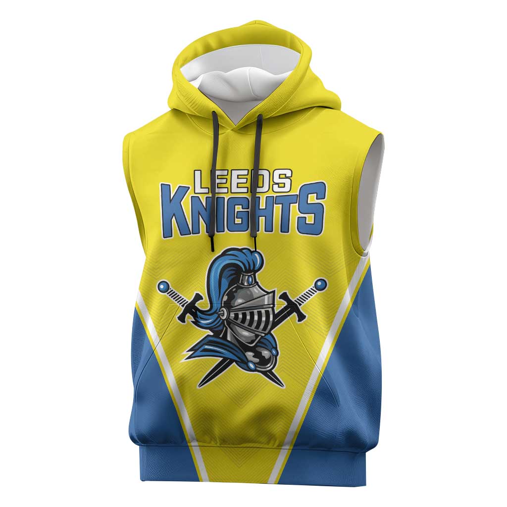 Custom West Knights of Yorkshire Sleeveless Hoodie Skate Hard Hit Harder Yellow Version - Wonder Print Shop
