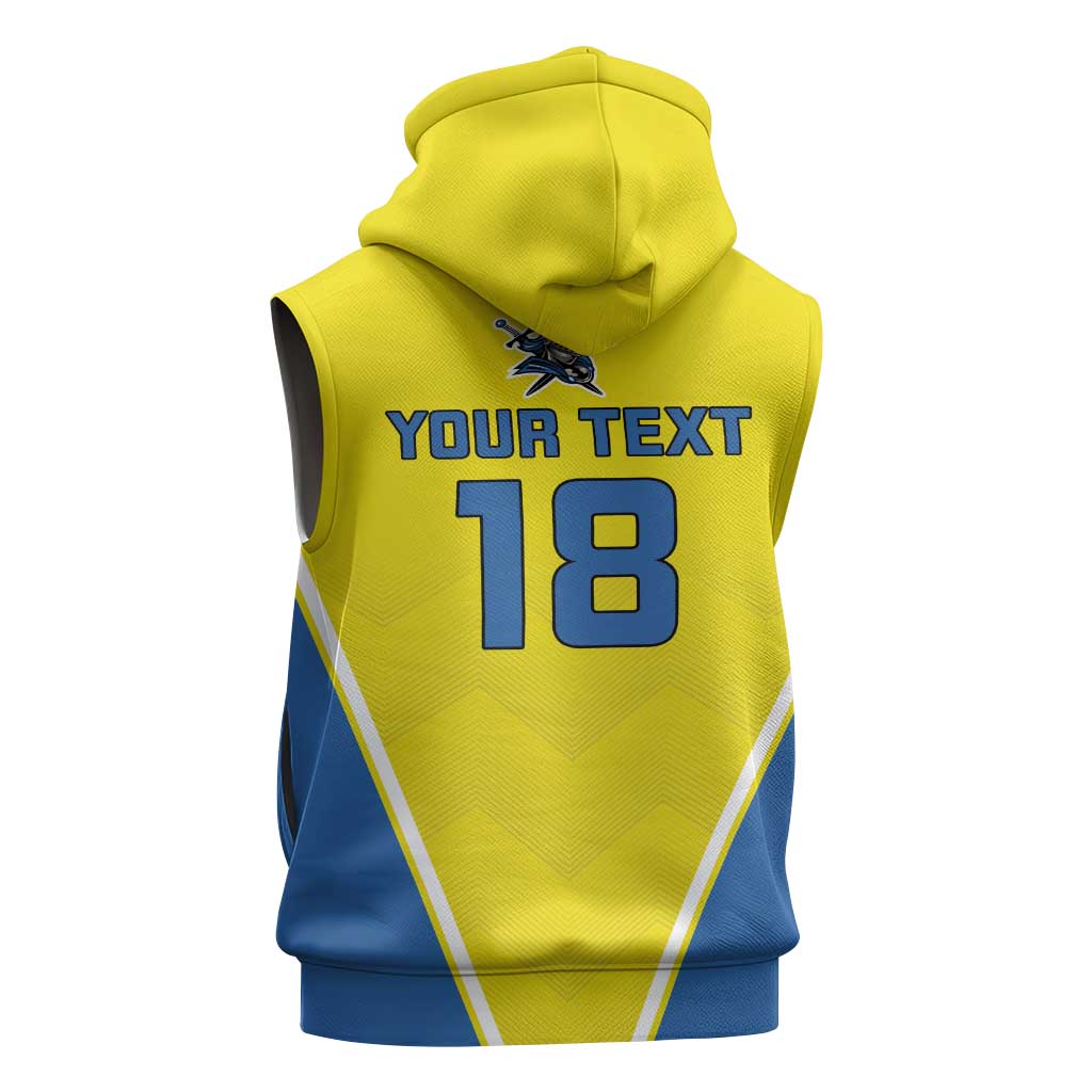 Custom West Knights of Yorkshire Sleeveless Hoodie Skate Hard Hit Harder Yellow Version - Wonder Print Shop