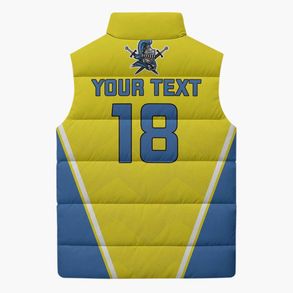 Custom West Knights of Yorkshire Sleeveless Puffer Jacket Skate Hard Hit Harder Yellow Version - Wonder Print Shop