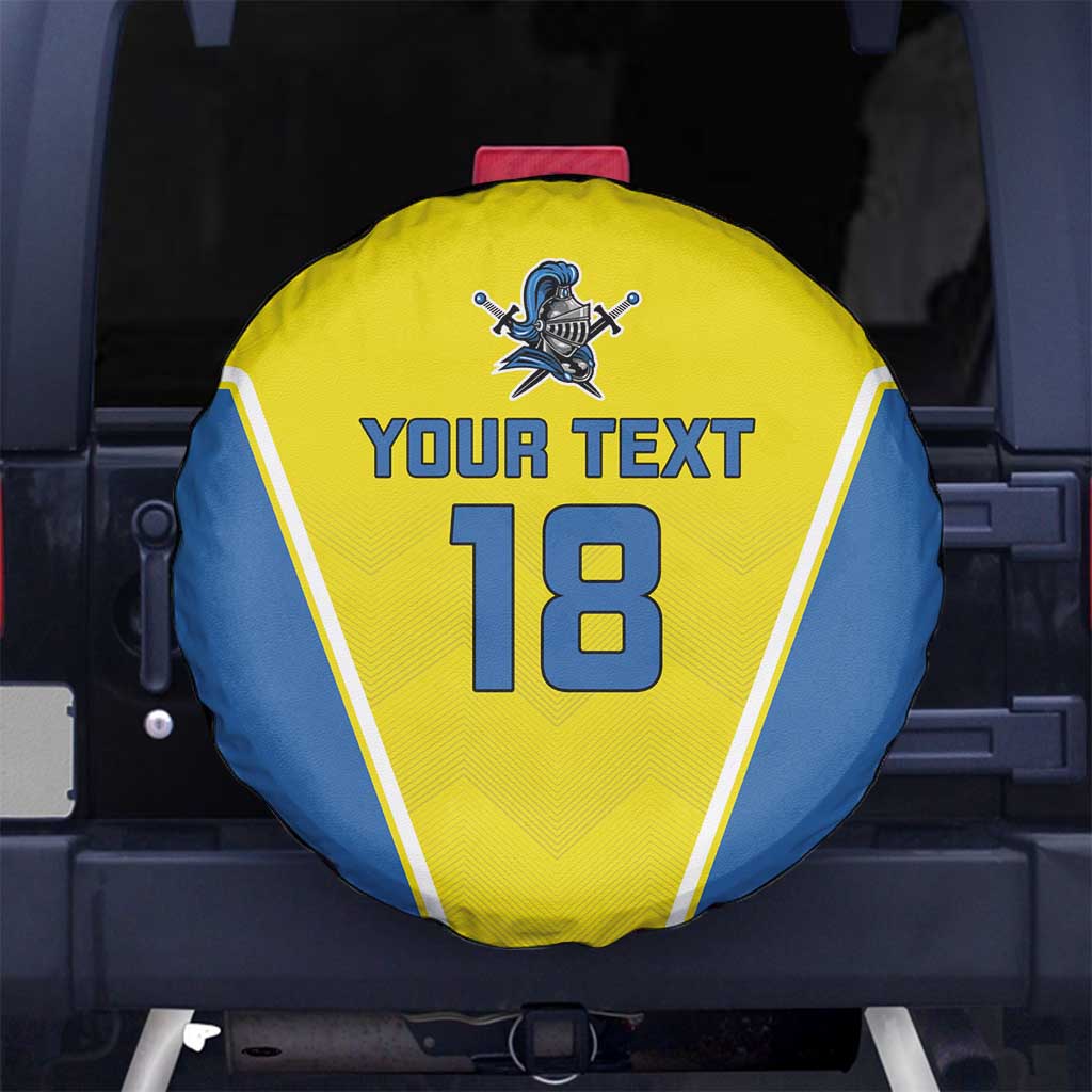 Custom West Knights of Yorkshire Spare Tire Cover Skate Hard Hit Harder Yellow Version - Wonder Print Shop