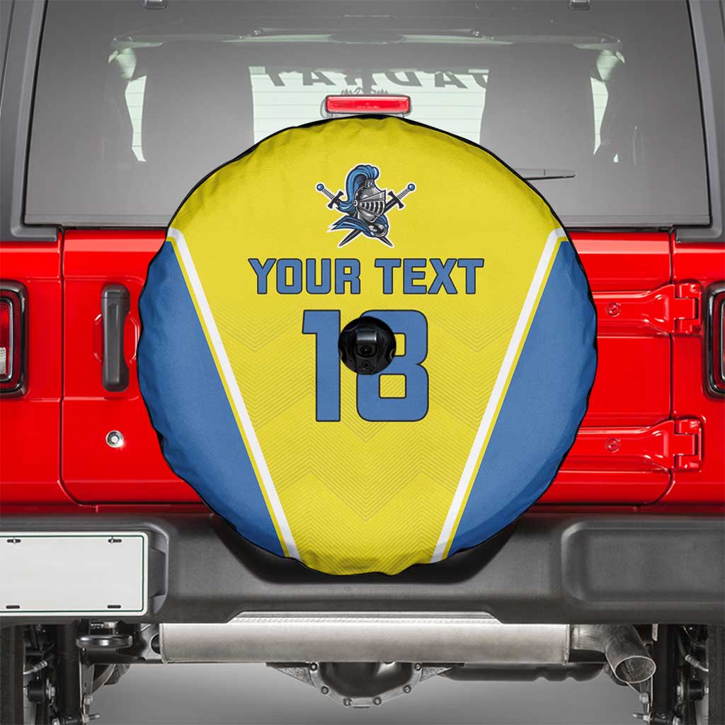 Custom West Knights of Yorkshire Spare Tire Cover Skate Hard Hit Harder Yellow Version - Wonder Print Shop