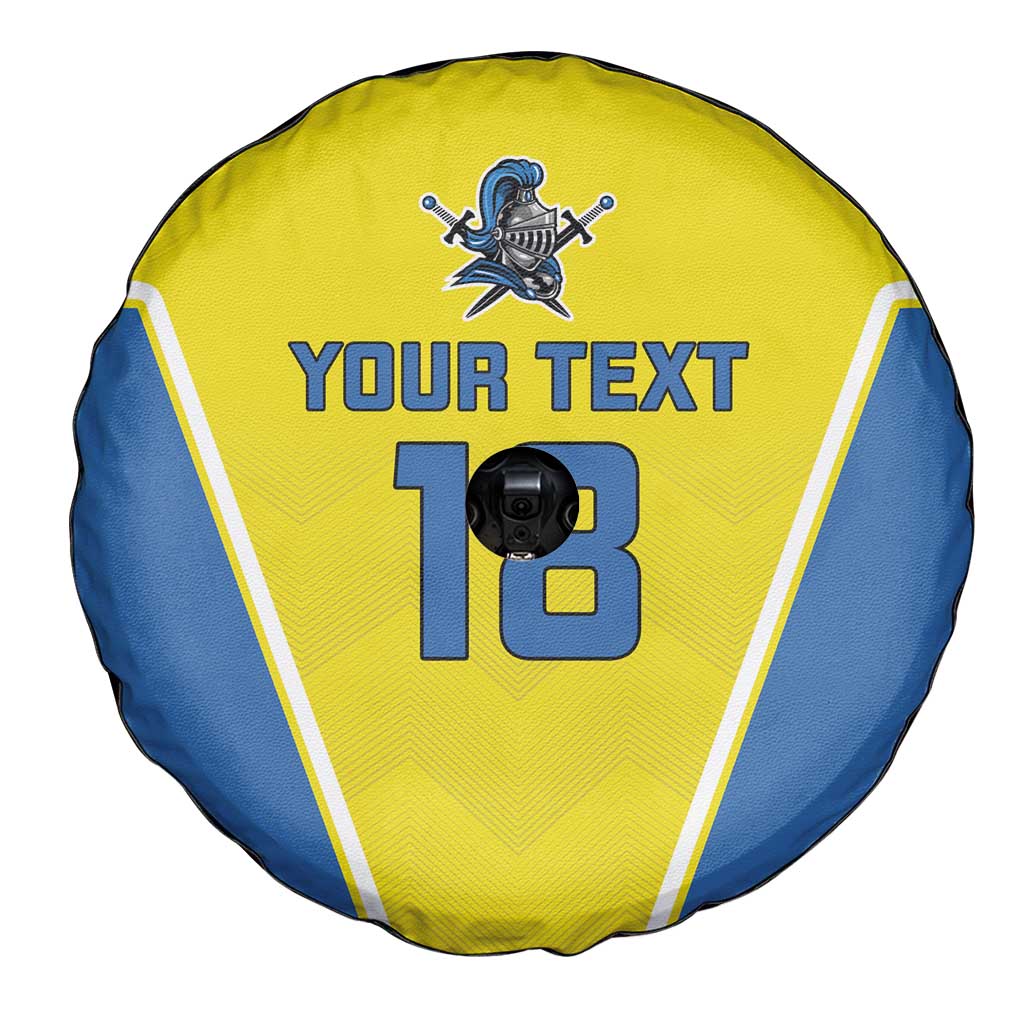 Custom West Knights of Yorkshire Spare Tire Cover Skate Hard Hit Harder Yellow Version - Wonder Print Shop