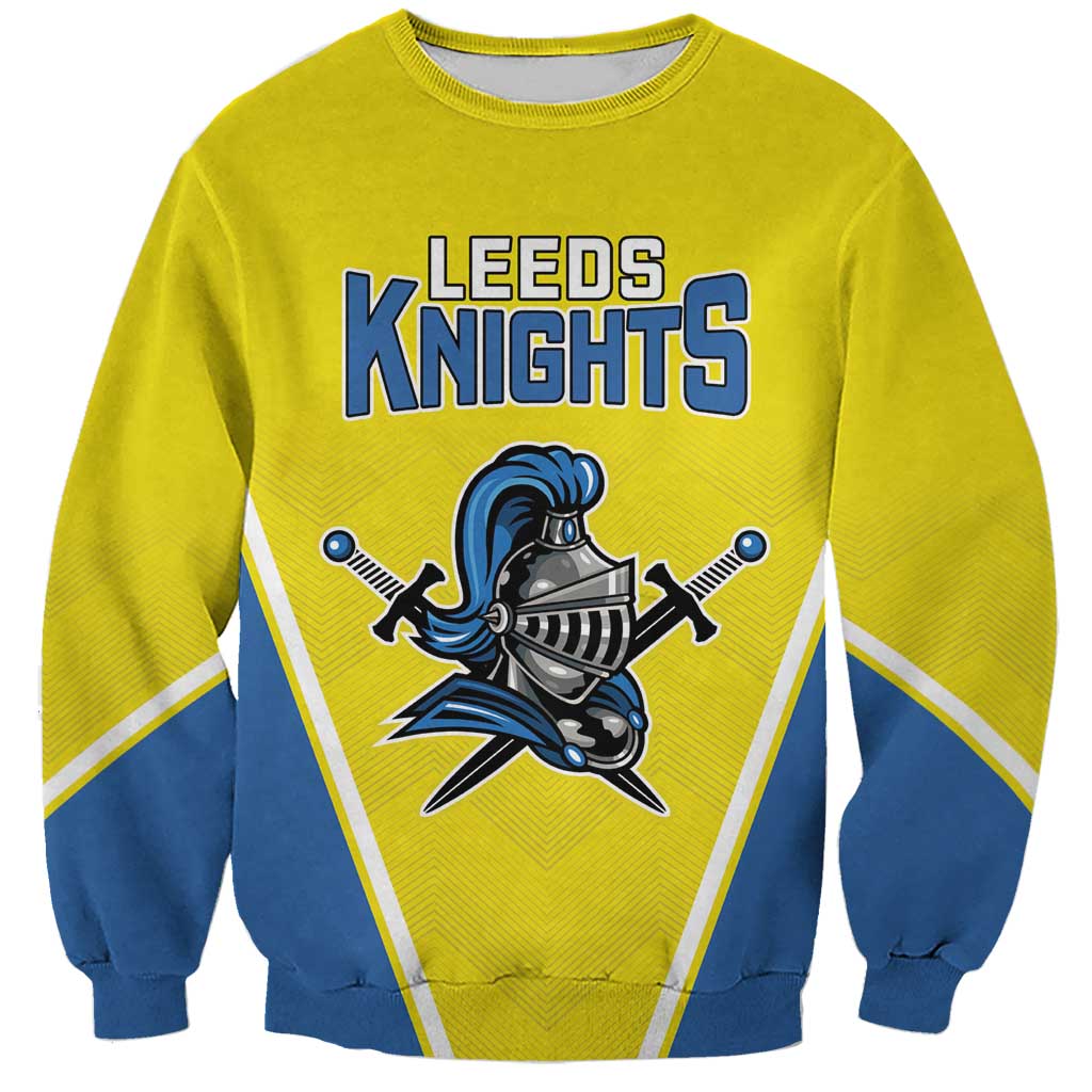 Custom West Knights of Yorkshire Sweatshirt Skate Hard Hit Harder Yellow Version - Wonder Print Shop