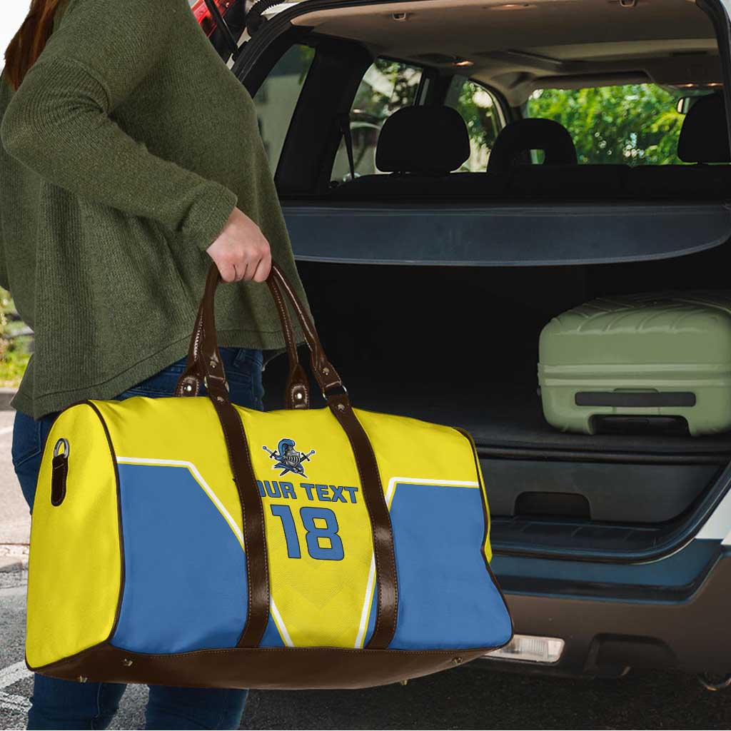 Custom West Knights of Yorkshire Travel Bag Skate Hard Hit Harder Yellow Version - Wonder Print Shop