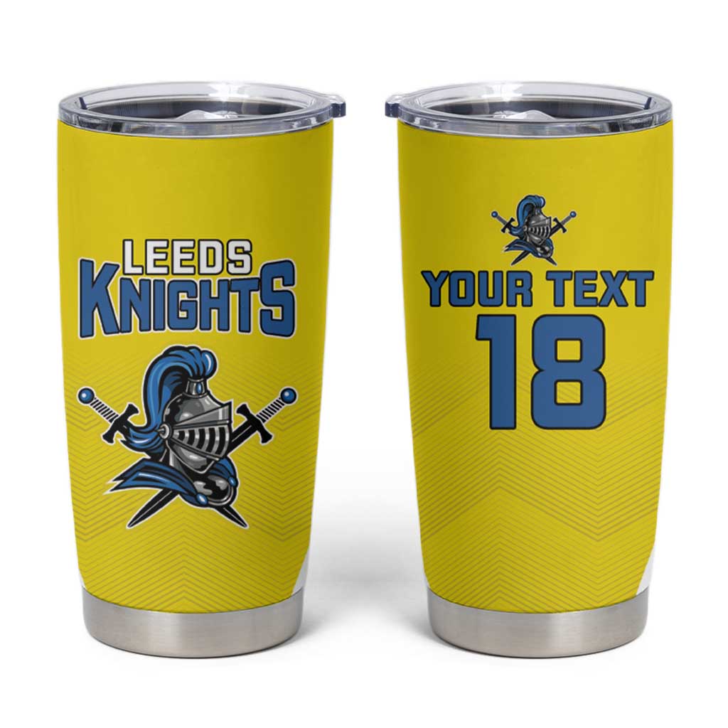 Custom West Knights of Yorkshire Tumbler Cup Skate Hard Hit Harder Yellow Version - Wonder Print Shop
