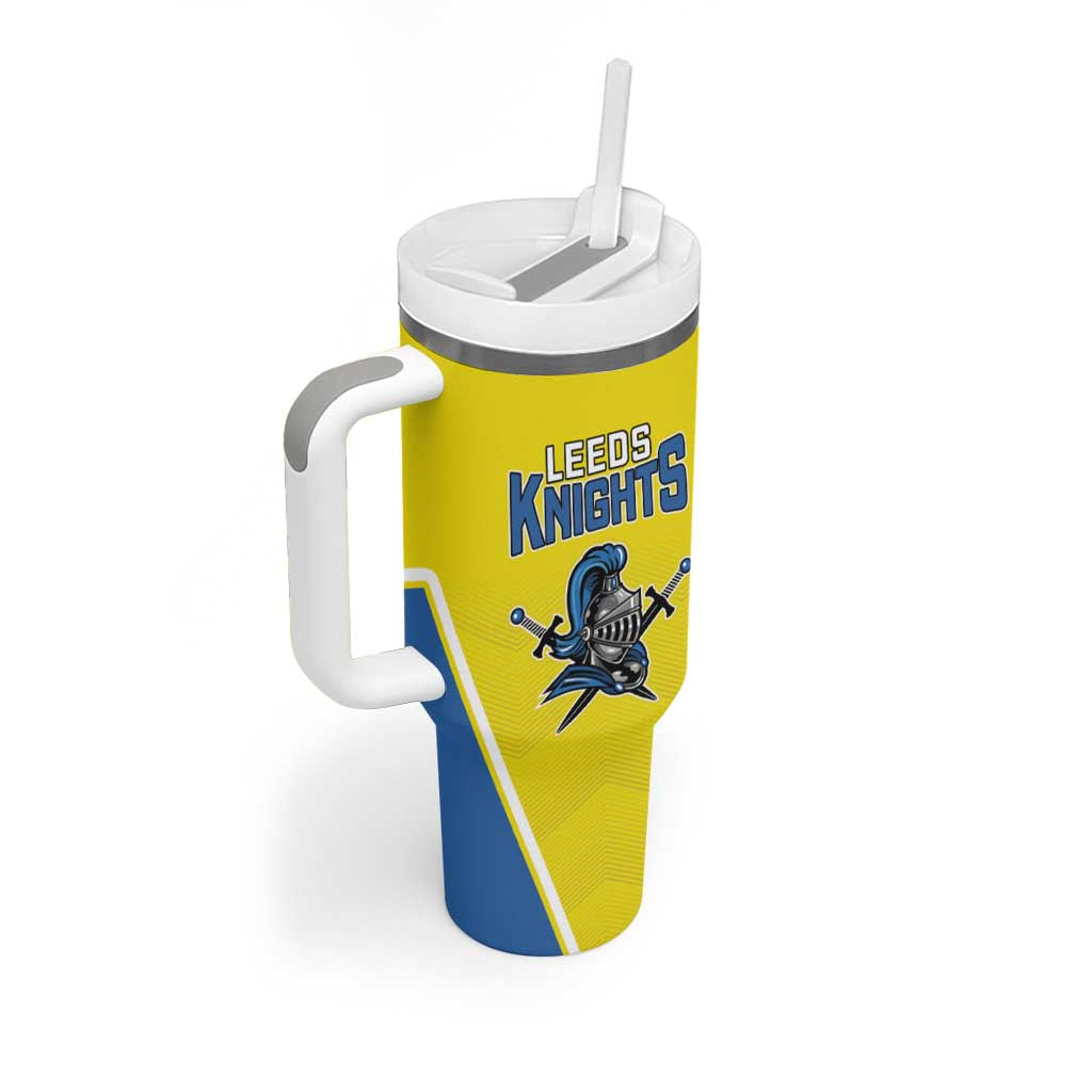 Custom West Knights of Yorkshire Tumbler With Handle Skate Hard Hit Harder Yellow Version - Wonder Print Shop