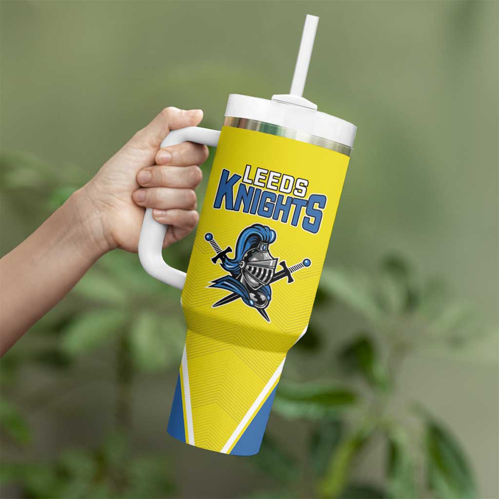 Custom West Knights of Yorkshire Tumbler With Handle Skate Hard Hit Harder Yellow Version - Wonder Print Shop